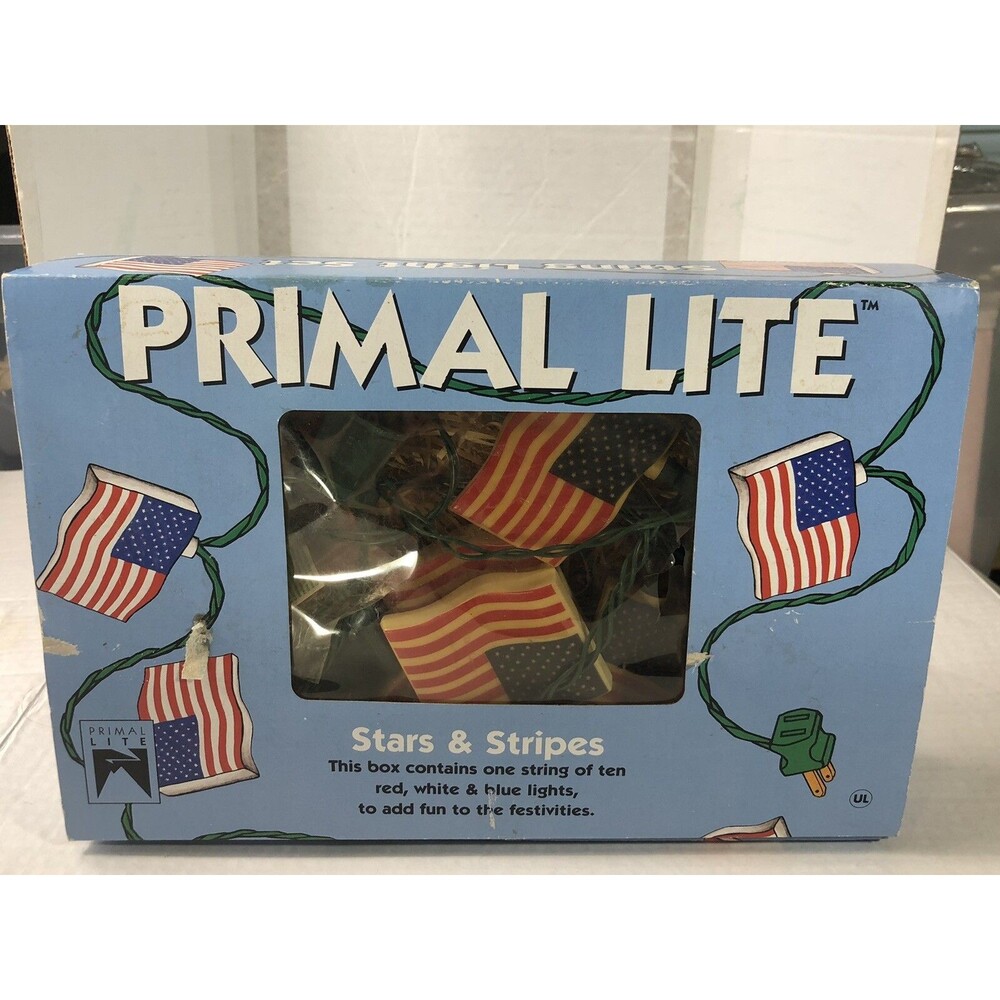Patriotic Flags / Ribbons Patio Lights for RV / Camper / Stars & Stripes Outdoor